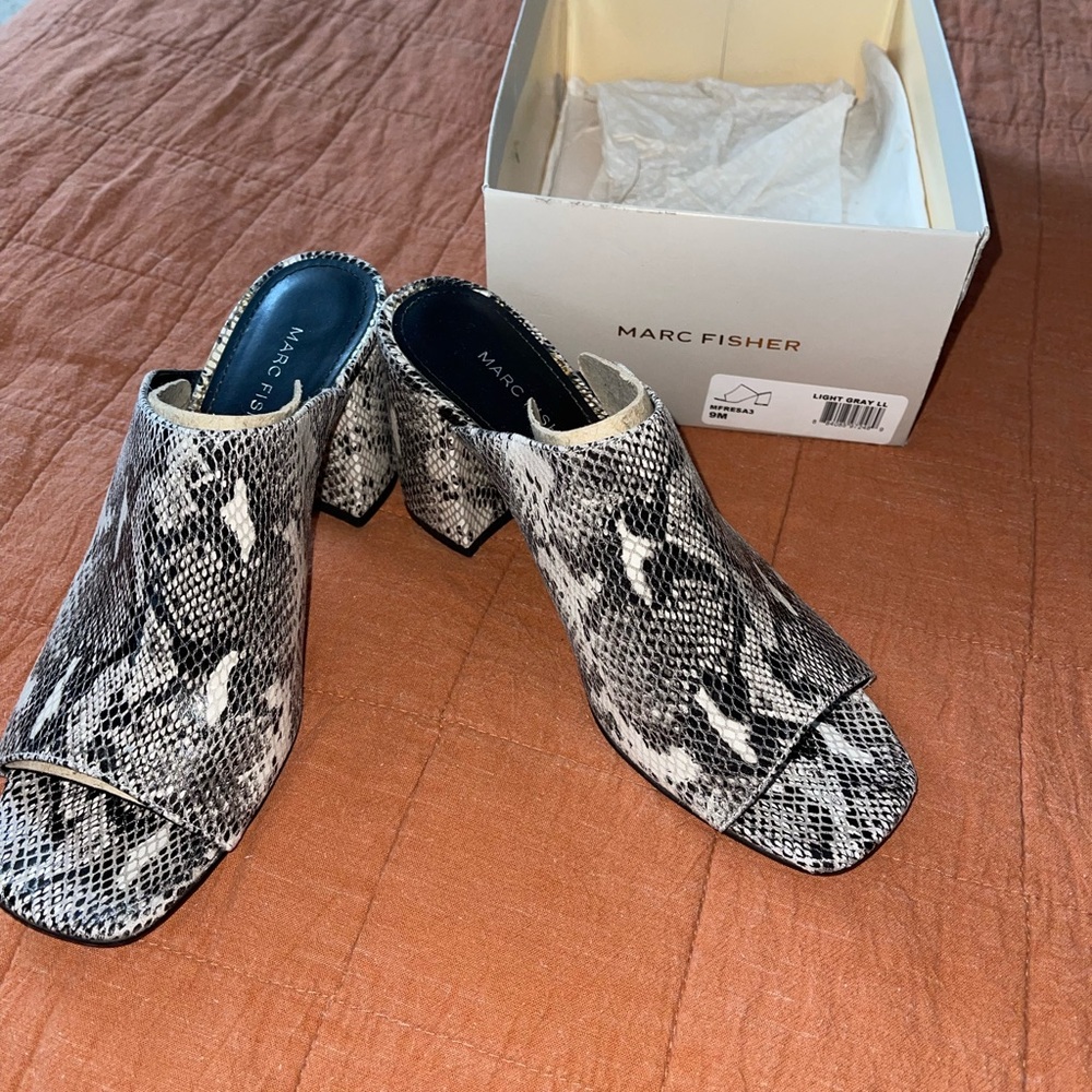Marc Fisher Snakeskin Mule Heel